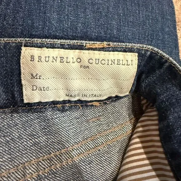 Brunello Cucinelli Men's Designer Made in Italy Blue Denim 100% Cotton Jeans - Picture 3 of 8